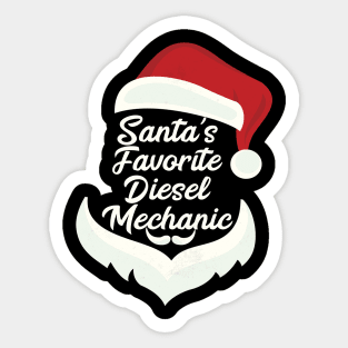 Santa's Favorite Diesel Mechanic Christmas Funny Xmas Gift Sticker